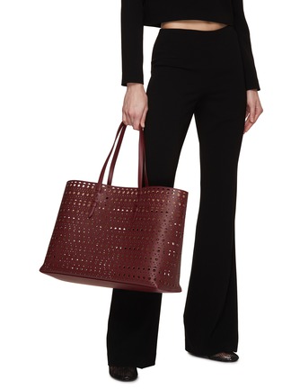 Figure View - Click To Enlarge - ALAÏA - Mina 44 Perforated Leather Tote Bag