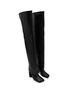 Detail View - Click To Enlarge - AMINA MUADDI - Marine 95 Embossed Croc Leather Thigh High Boots