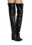 Figure View - Click To Enlarge - AMINA MUADDI - Marine 95 Embossed Croc Leather Thigh High Boots