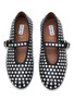 Detail View - Click To Enlarge - ALAÏA - Nappa Leather Crystal Embellished Ballerina Flats With Strap