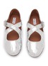 Detail View - Click To Enlarge - ALAÏA - Laminated Eel Leather Ballerina Flats