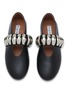 Detail View - Click To Enlarge - ALAÏA - Embellished Strap Nappa Leather Ballerina Flats