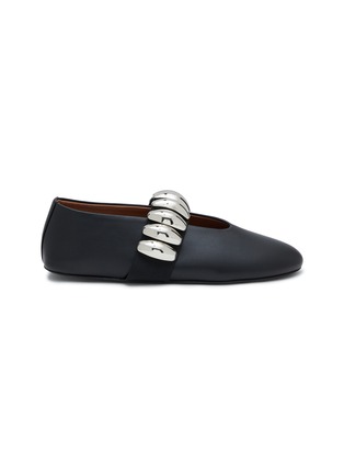 Main View - Click To Enlarge - ALAÏA - Embellished Strap Nappa Leather Ballerina Flats