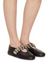 Figure View - Click To Enlarge - ALAÏA - Embellished Strap Nappa Leather Ballerina Flats