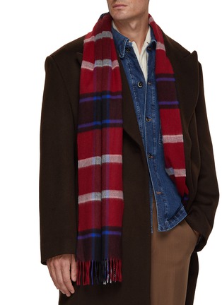 Figure View - Click To Enlarge - JOHNSTONS OF ELGIN - Sport Chequered Wool Scarf