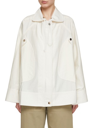 Main View - Click To Enlarge - NACKIYÉ - Oversized Lace Trim Cut Out Windbreaker