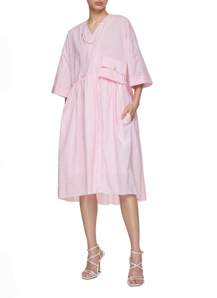 Figure View - Click To Enlarge - NACKIYÉ - Kimono Style Gingham Dress