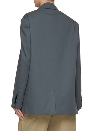 Back View - Click To Enlarge - NACKIYÉ - Oversized Double Breasted Jacket With Ribbon Detail
