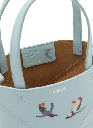 Detail View - Click To Enlarge - LOEWE - x Suna Fujita Mini Penguin Puzzle Fold Leather Tote Bag