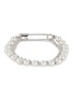 Main View - Click To Enlarge - NUMBERING - Crystal Pearl Plated Brass Safety Pin Bracelet