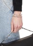 Figure View - Click To Enlarge - NUMBERING - Crystal Pearl Plated Brass Safety Pin Bracelet