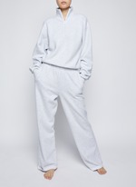 SKIMS, Cotton Fleece Classic Straight Leg Pants, LIGHT GREY, Women