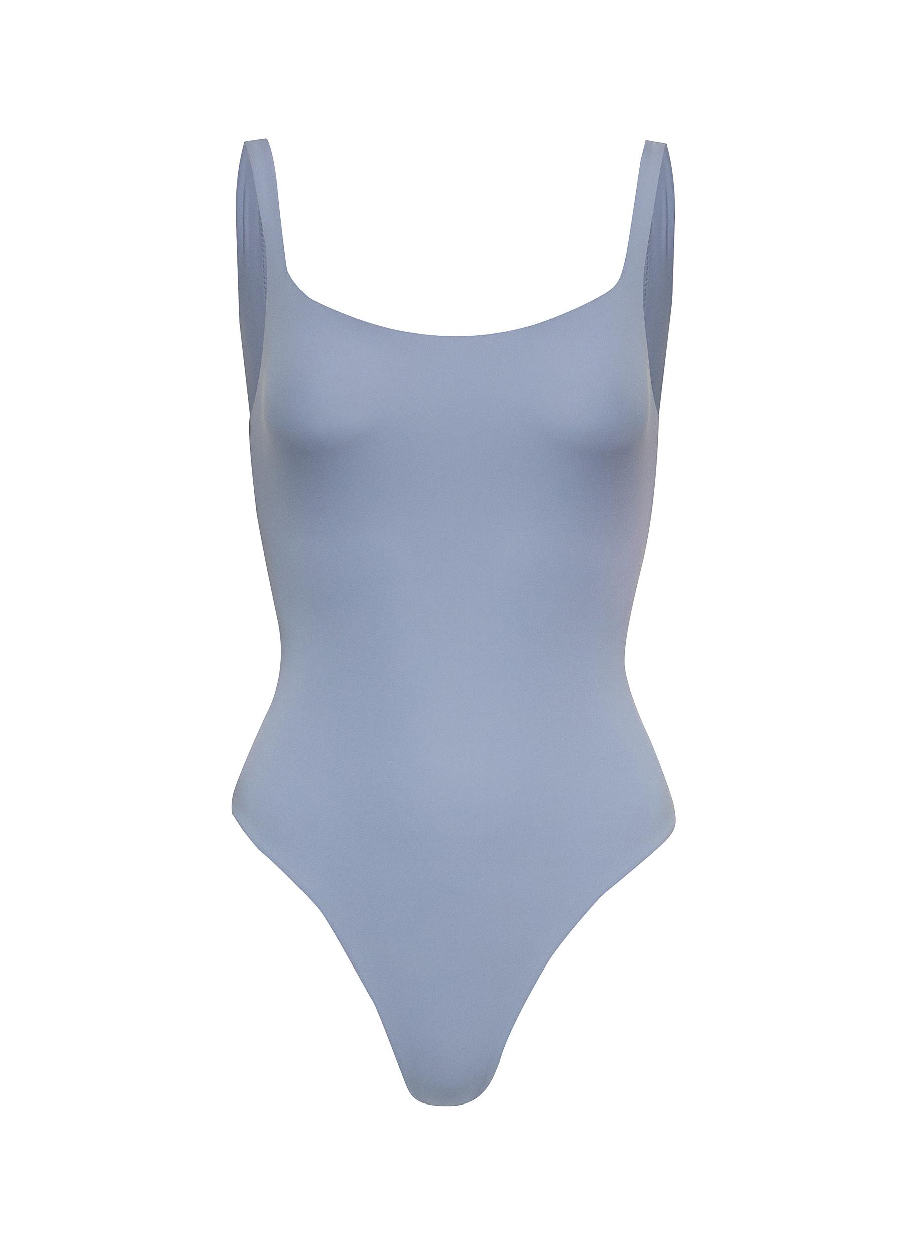 Tall Light Grey Soft Touch Square Neck Bodysuit