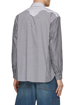 Back View - Click To Enlarge - MAISON MARGIELA - Contrast Striped Western Shirt