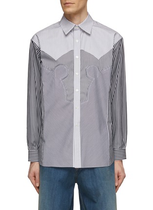 Main View - Click To Enlarge - MAISON MARGIELA - Contrast Striped Western Shirt