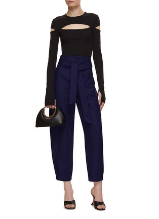 Figure View - Click To Enlarge - RECTO - Curved High Waist Pants