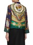 Back View - Click To Enlarge - LILYEVE - Stand Collar Open Front Silk Jacket