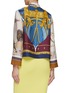 Back View - Click To Enlarge - LILYEVE - Stand Collar Open Front Silk Jacket
