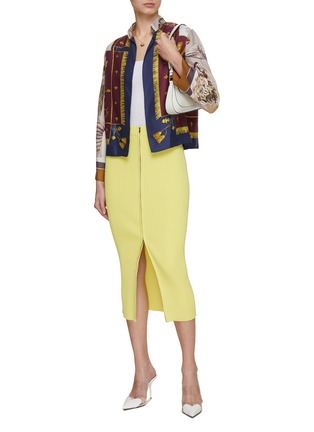 Figure View - Click To Enlarge - LILYEVE - Stand Collar Open Front Silk Jacket