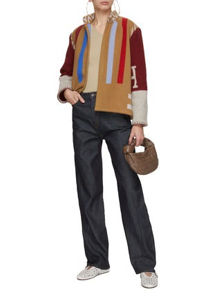 Figure View - Click To Enlarge - LILYEVE - Stand Collar Open Front Cotton Towelling Jacket
