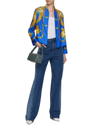 Figure View - Click To Enlarge - LILYEVE - Stand Collar Open Front Silk Jacket