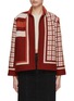 Main View - Click To Enlarge - LILYEVE - Stand Collar Open Front Cotton Towelling Jacket