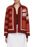 Main View - Click To Enlarge - LILYEVE - Stand Collar Open Front Cotton Towelling Jacket