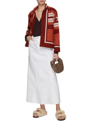 Figure View - Click To Enlarge - LILYEVE - Stand Collar Open Front Cotton Towelling Jacket