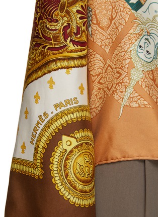  - LILYEVE - Stand Collar Open Front Silk Jacket
