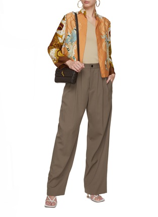 Figure View - Click To Enlarge - LILYEVE - Stand Collar Open Front Silk Jacket