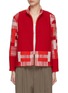 Main View - Click To Enlarge - LILYEVE - Stand Collar Open Front Cotton Towelling Jacket