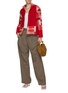 Figure View - Click To Enlarge - LILYEVE - Stand Collar Open Front Cotton Towelling Jacket