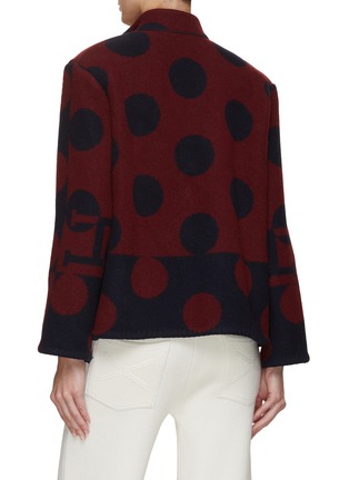 Back View - Click To Enlarge - LILYEVE - Stand Collar Open Front Cotton Towelling Jacket