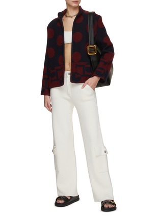 Figure View - Click To Enlarge - LILYEVE - Stand Collar Open Front Cotton Towelling Jacket