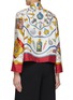 Back View - Click To Enlarge - LILYEVE - Stand Collar Open Front Silk Jacket