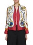 Main View - Click To Enlarge - LILYEVE - Stand Collar Open Front Silk Jacket