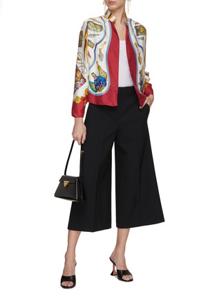 Figure View - Click To Enlarge - LILYEVE - Stand Collar Open Front Silk Jacket