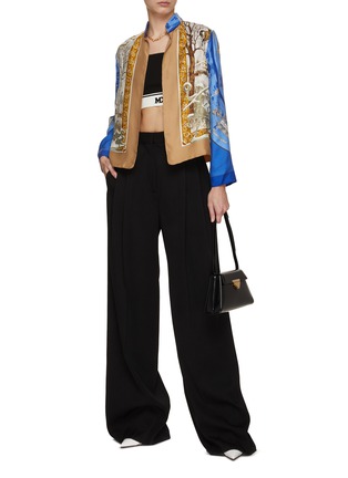 Figure View - Click To Enlarge - LILYEVE - Stand Collar Open Front Silk Jacket
