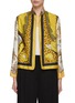Main View - Click To Enlarge - LILYEVE - Stand Collar Open Front Silk Jacket