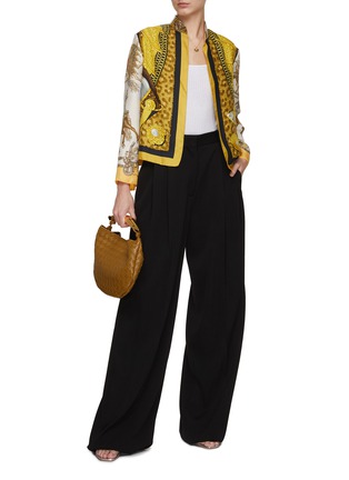 Figure View - Click To Enlarge - LILYEVE - Stand Collar Open Front Silk Jacket