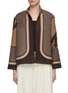 Main View - Click To Enlarge - LILYEVE - Stand Collar Open Front Cotton Towelling Jacket