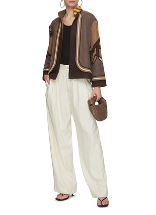 Figure View - Click To Enlarge - LILYEVE - Stand Collar Open Front Cotton Towelling Jacket