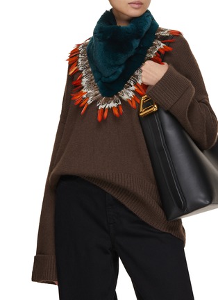 Figure View - Click To Enlarge - LANE'S - Swann Rex Rabbit Fur Scarf