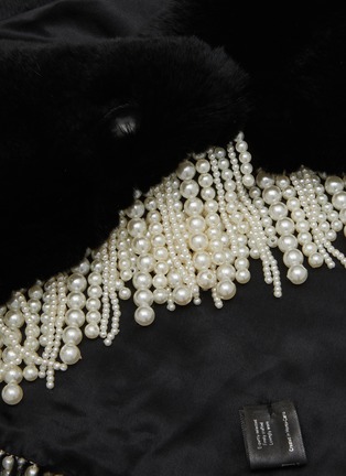 Detail View - Click To Enlarge - LANE'S - Swann Pearl Detailing Rex Rabbit Fur Scarf