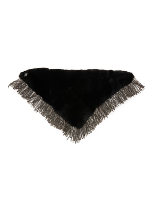 Detail View - Click To Enlarge - LANE'S - Gun Metal Beads Swann Rex Rabbit Fur Scarf