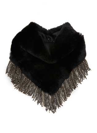 Main View - Click To Enlarge - LANE'S - Gun Metal Beads Swann Rex Rabbit Fur Scarf
