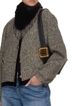 Figure View - Click To Enlarge - LANE'S - Gun Metal Beads Swann Rex Rabbit Fur Scarf