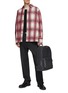 Figure View - Click To Enlarge - BOTTEGA VENETA - Printed Leather Checkered Shirt Jacket
