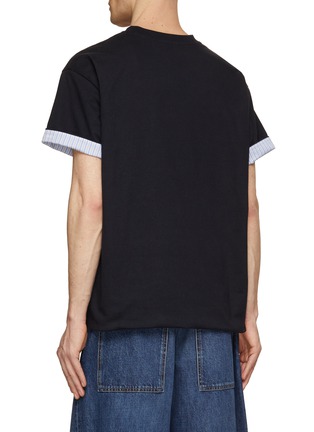 Back View - Click To Enlarge - BOTTEGA VENETA - Striped Double Layer T-Shirt