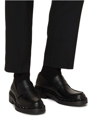 Figure View - Click To Enlarge - VALENTINO GARAVANI - Rockstud M-Way Leather Loafers